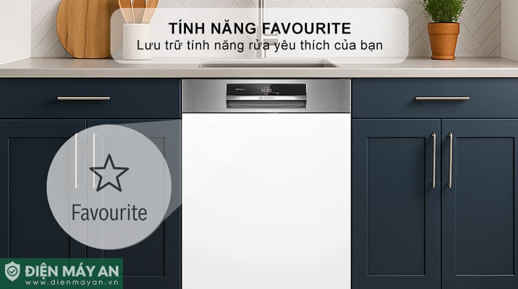 Máy rửa bát bán âm Bosch Serie 8 Sấy Zeolith SMI8ZDS81T